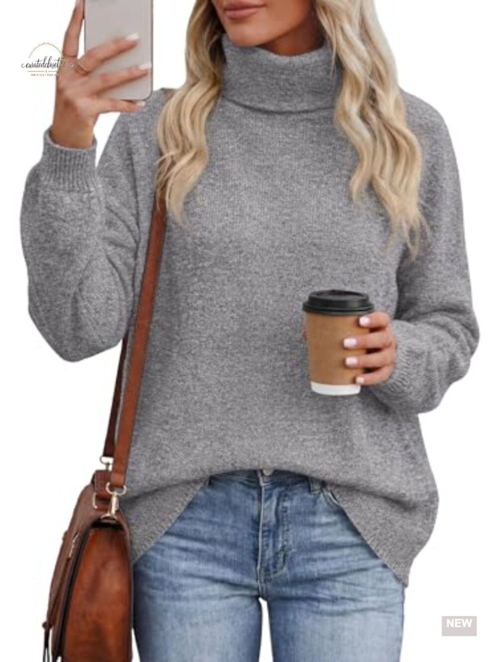 Women's Oversized Turtleneck Pullover Sweater Chunky Knit Winter